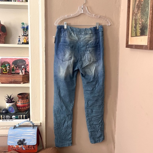 🏷️🆕🎉 totw • soft denim embroidered sequin & love pullon drawstring pants - Picture 11 of 16